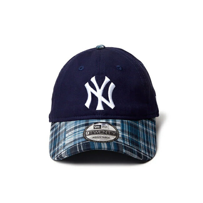 NEWERA ニューエラ 9TWENTY MLB Patchwork ニューヨーク・ヤンキース ライトネイビー マドラスチェックバイザー 14388766