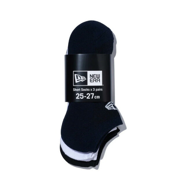 ソックス ショート 3ペア ブラック/ホワイト/ネイビー
