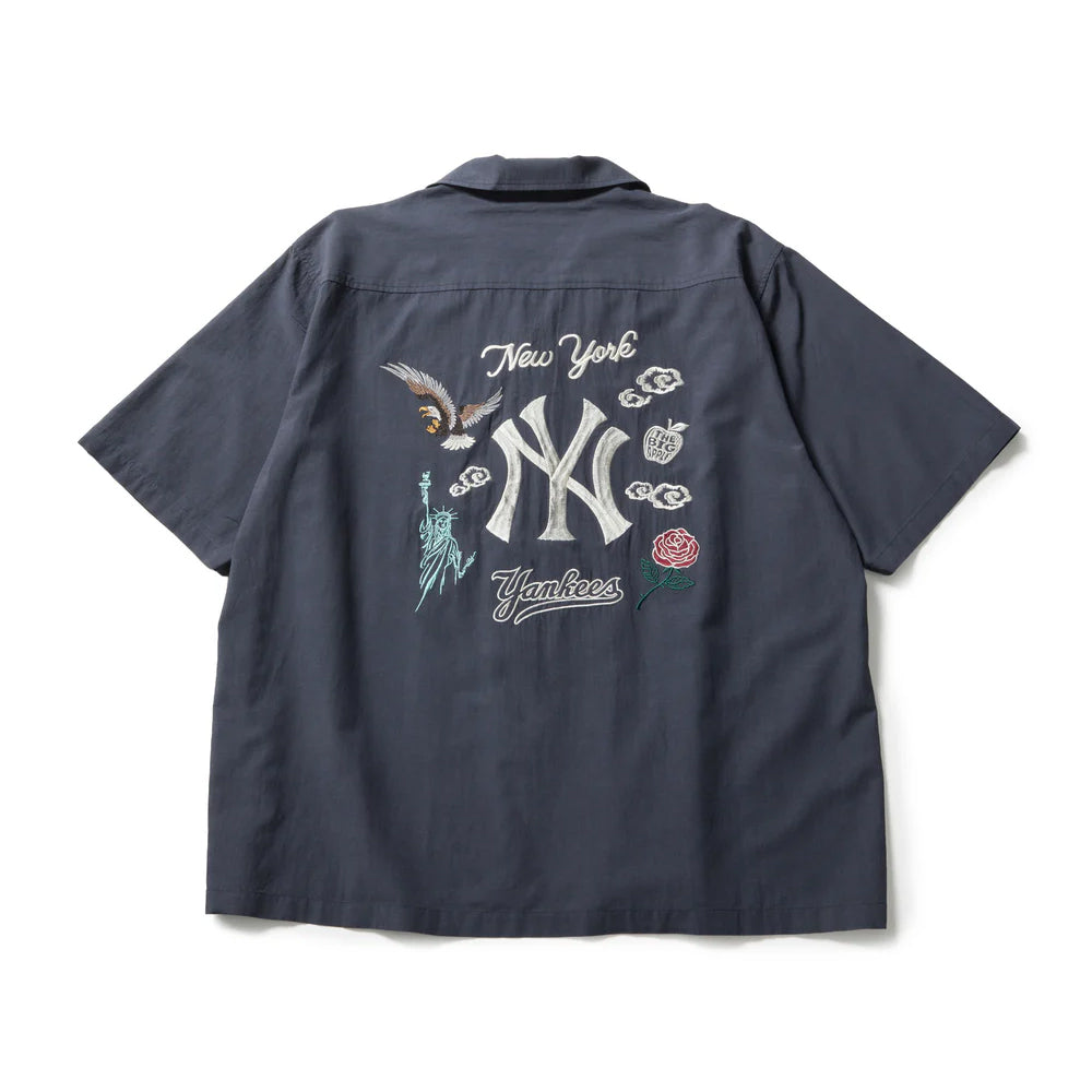 NEWERA - 半袖スーベニアシャツ ニューヨーク・ヤンキース ネイビー