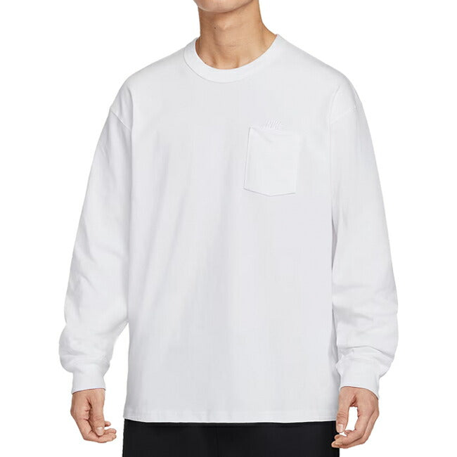 NIKE ナイキ スポーツウェアプレミアムエッセンシャル ロングスリーブポケットTシャツ (101)ホワイト DR7930-101