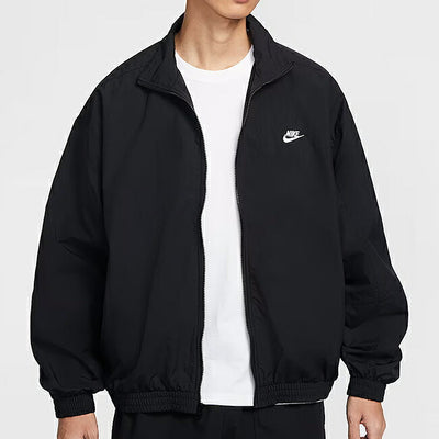 NIKE ナイキ クラブ メンズ オーバーサイズドウーブントラックジャケット (010)ブラック/ホワイト HQ6110-010
