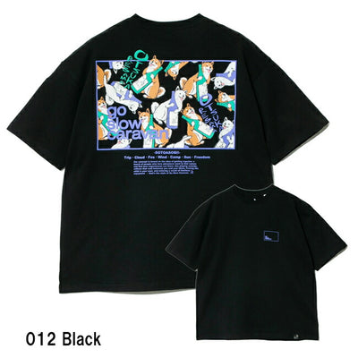 go slow caravan ゴースローキャラバン USA/C スクエアLOGO バックプリント ゆったり TEE 341915A