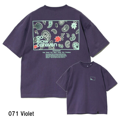 go slow caravan ゴースローキャラバン USA/C スクエアLOGO バックプリント ゆったり TEE 341915A