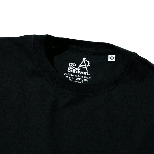 go slow caravan ゴースローキャラバン USA/C スクエアLOGO バックプリント ゆったり TEE 341915A
