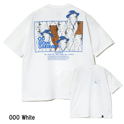 go slow caravan ゴースローキャラバン USA/C スクエアLOGO バックプリント ゆったり TEE 341915A