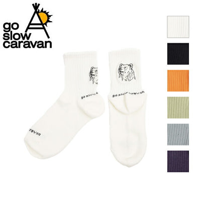 go slow caravan ゴースローキャラバン 刺繍クウォーターソックス 342906