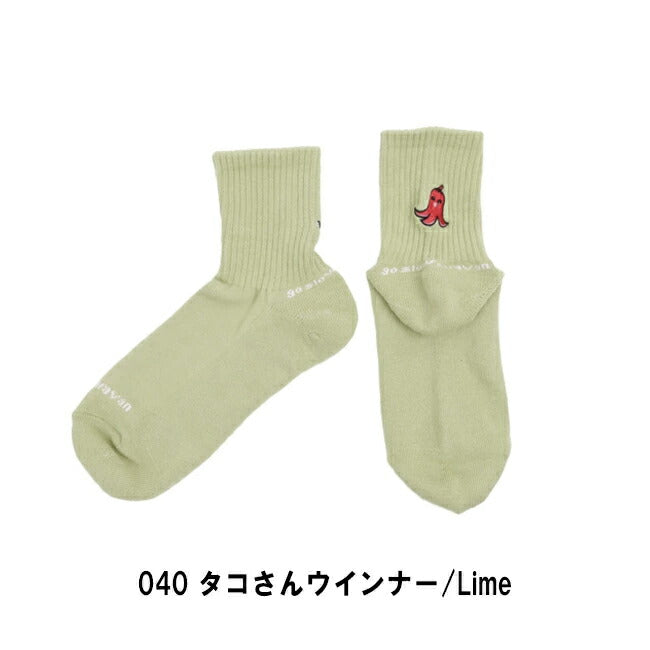go slow caravan ゴースローキャラバン 刺繍クウォーターソックス 342906