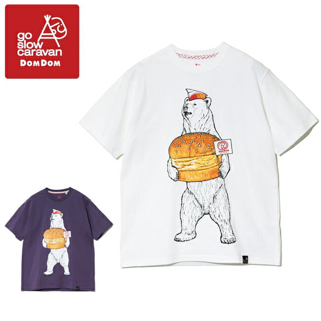 go slow caravan ゴースローキャラバン DOMDOM×gsc USA/C 天竺 手作り厚焼きたまごバーガークマS/S TEE 341961