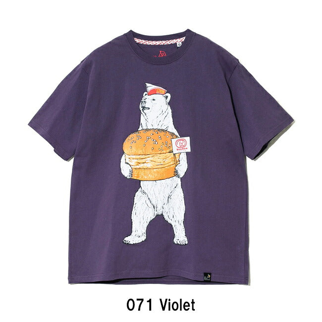 go slow caravan ゴースローキャラバン DOMDOM×gsc USA/C 天竺 手作り厚焼きたまごバーガークマS/S TEE 341961
