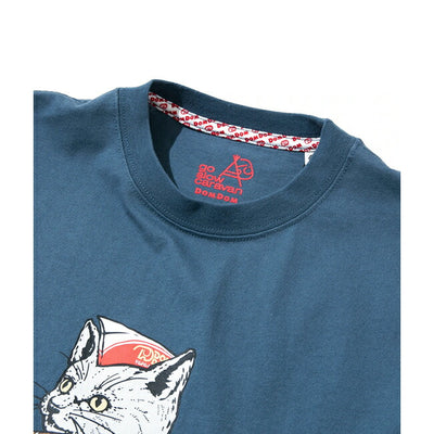go slow caravan ゴースローキャラバン DOMDOM×gsc USA/C 天竺 びたびたバターフィッシュ猫S/S TEE 341962