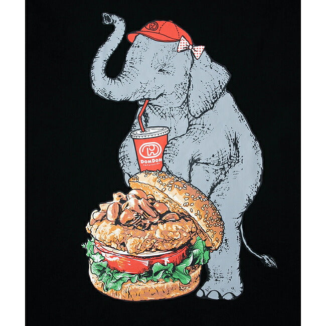 go slow caravan ゴースローキャラバン DOMDOM×gsc USA/C 天竺 味噌ピー チキンバーガーゾウBIG TEE 341963
