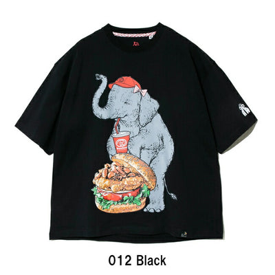 go slow caravan ゴースローキャラバン DOMDOM×gsc USA/C 天竺 味噌ピー チキンバーガーゾウBIG TEE 341963