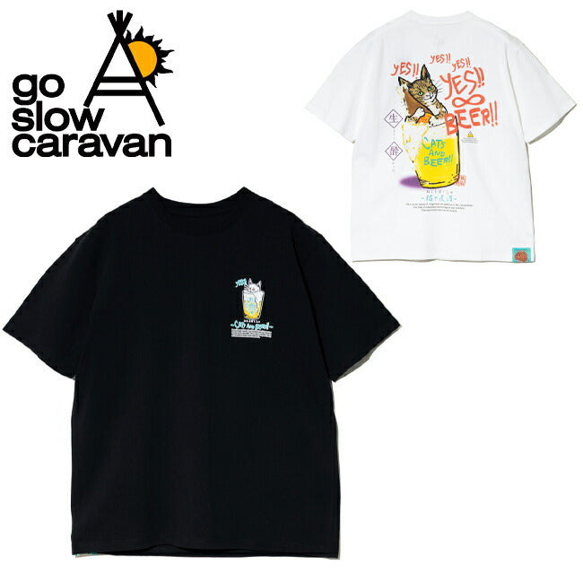 go slow caravan ゴースローキャラバン RAY綿 猫と麦酒TEE〜無限麦酒2〜 342610