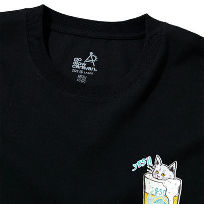 go slow caravan ゴースローキャラバン RAY綿 猫と麦酒TEE〜無限麦酒2〜 342610