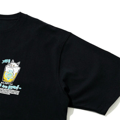 go slow caravan ゴースローキャラバン RAY綿 猫と麦酒TEE〜無限麦酒2〜 342610