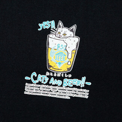 go slow caravan ゴースローキャラバン RAY綿 猫と麦酒TEE〜無限麦酒2〜 342610