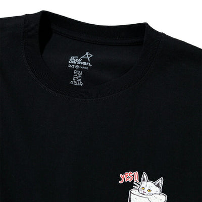 go slow caravan ゴースローキャラバン RAY綿 猫と麦酒TEE〜麦酒風呂2〜 342611