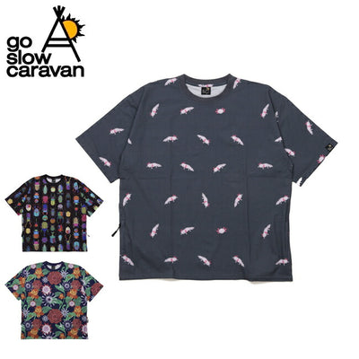 go slow caravan ゴースローキャラバン ストレッチサッカー総柄プリント半袖TEE 346124