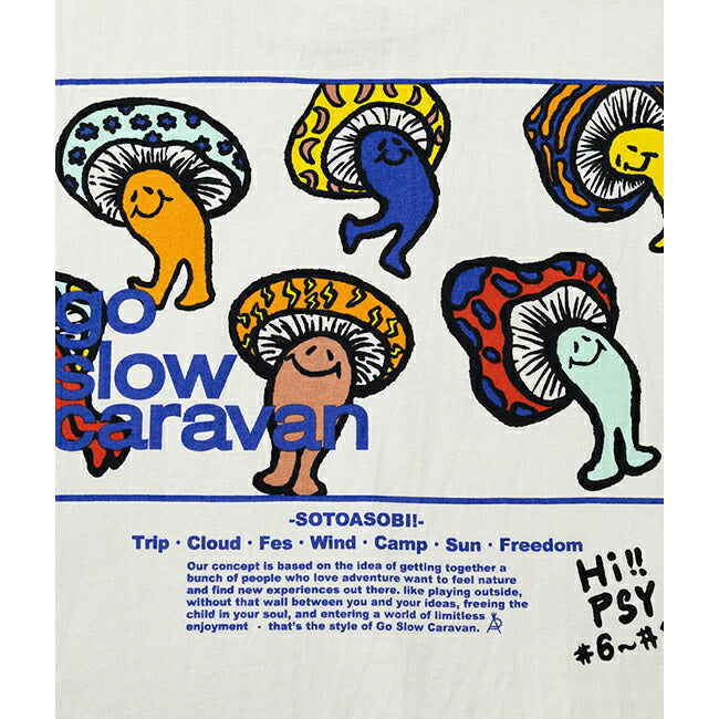 go slow caravan ゴースローキャラバン USA/C スクエアLOGO バックプリント ゆったり TEE 341915B