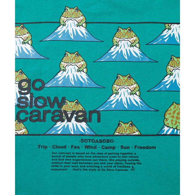 go slow caravan ゴースローキャラバン USA/C スクエアLOGO バックプリント ゆったり TEE 341915B