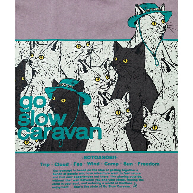 go slow caravan ゴースローキャラバン USA/C スクエアLOGO バックプリント ゆったり TEE 341915B