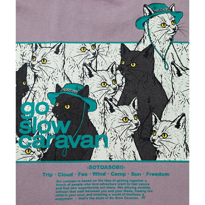 go slow caravan ゴースローキャラバン USA/C スクエアLOGO バックプリント ゆったり TEE 341915B