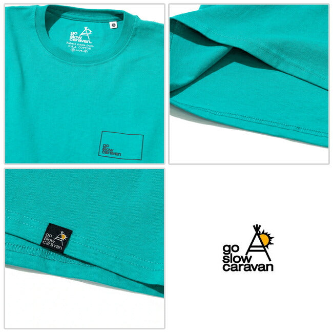 go slow caravan ゴースローキャラバン USA/C スクエアLOGO バックプリント ゆったり TEE 341915B