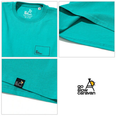 go slow caravan ゴースローキャラバン USA/C スクエアLOGO バックプリント ゆったり TEE 341915B