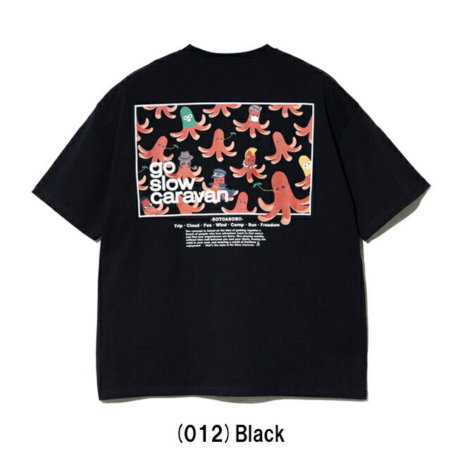 go slow caravan ゴースローキャラバン USA/C スクエアLOGO バックプリント ゆったり TEE 341915B