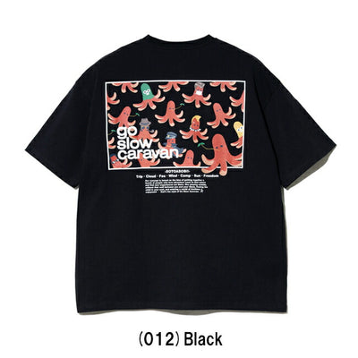 go slow caravan ゴースローキャラバン USA/C スクエアLOGO バックプリント ゆったり TEE 341915B