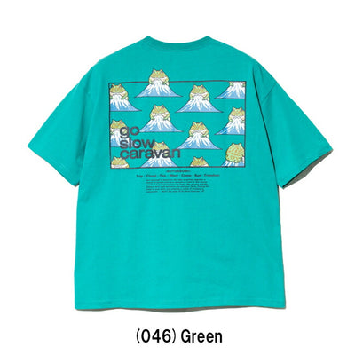 go slow caravan ゴースローキャラバン USA/C スクエアLOGO バックプリント ゆったり TEE 341915B