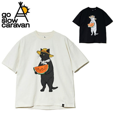 go slow caravan ゴースローキャラバン USA/C スイカ猫ゆったりTEE 341926