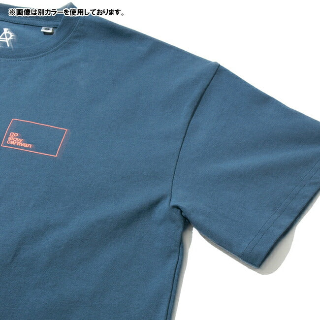 go slow caravan ゴースローキャラバン USA/CスクエアLOGOバックプリントミドルTEE 341946A