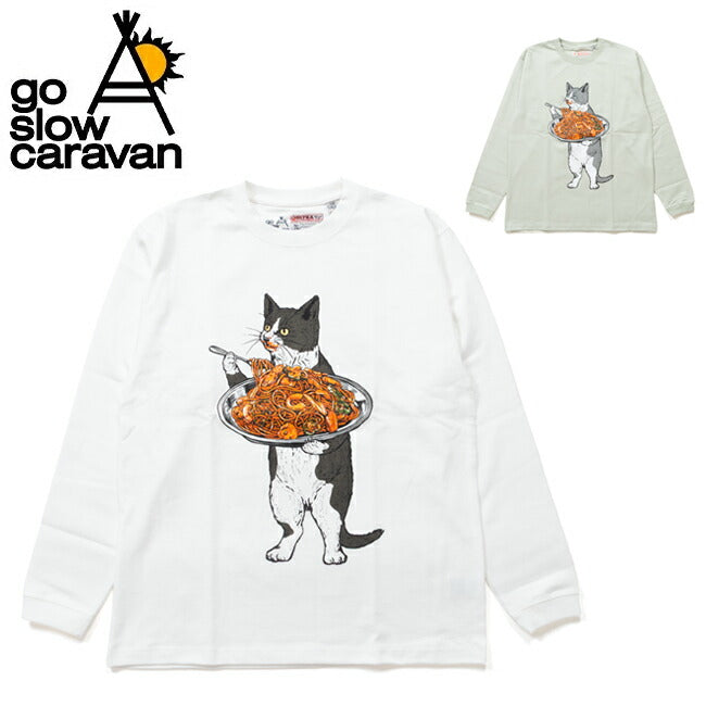 go slow caravan ゴースローキャラバン 超ヘビーUSA/C ナポリタン猫 ロングスリーブ TEE 351909