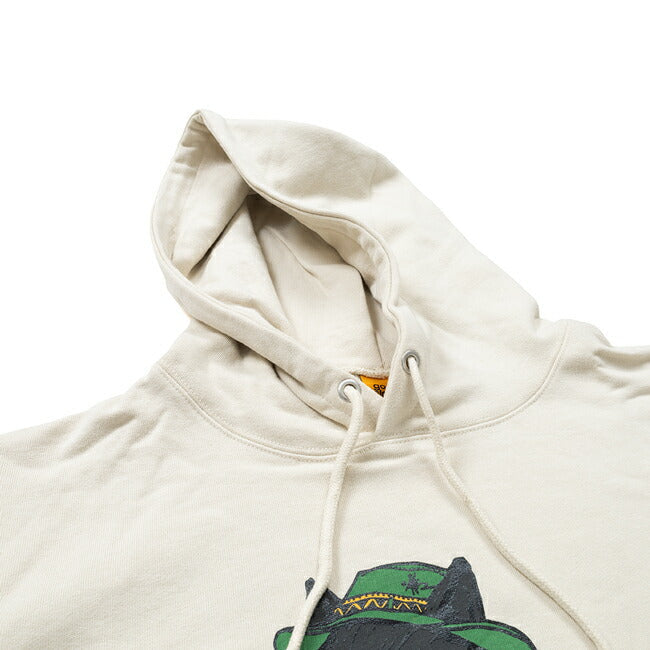 空紡糸裏毛 スキレットピザ猫 ヘムスピンドルフーディー 352607