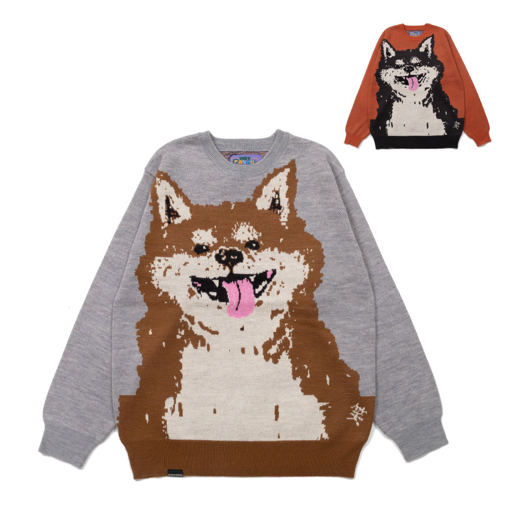 笑う柴犬 IMPACTジャガードニットセーター