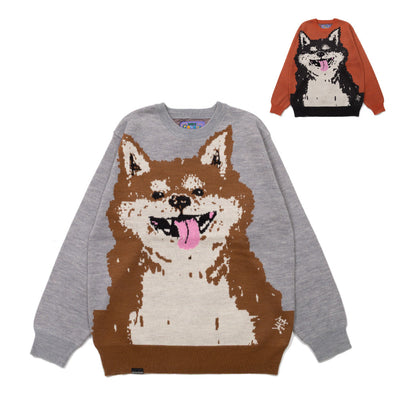 笑う柴犬 IMPACTジャガードニットセーター