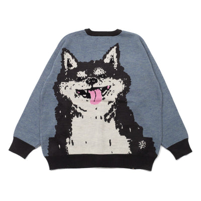 笑う柴犬 IMPACTジャガードニットカーディガン