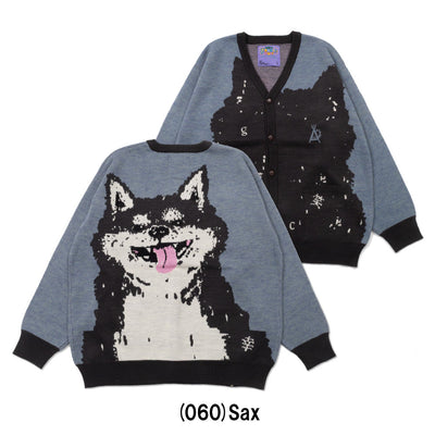 笑う柴犬 IMPACTジャガードニットカーディガン