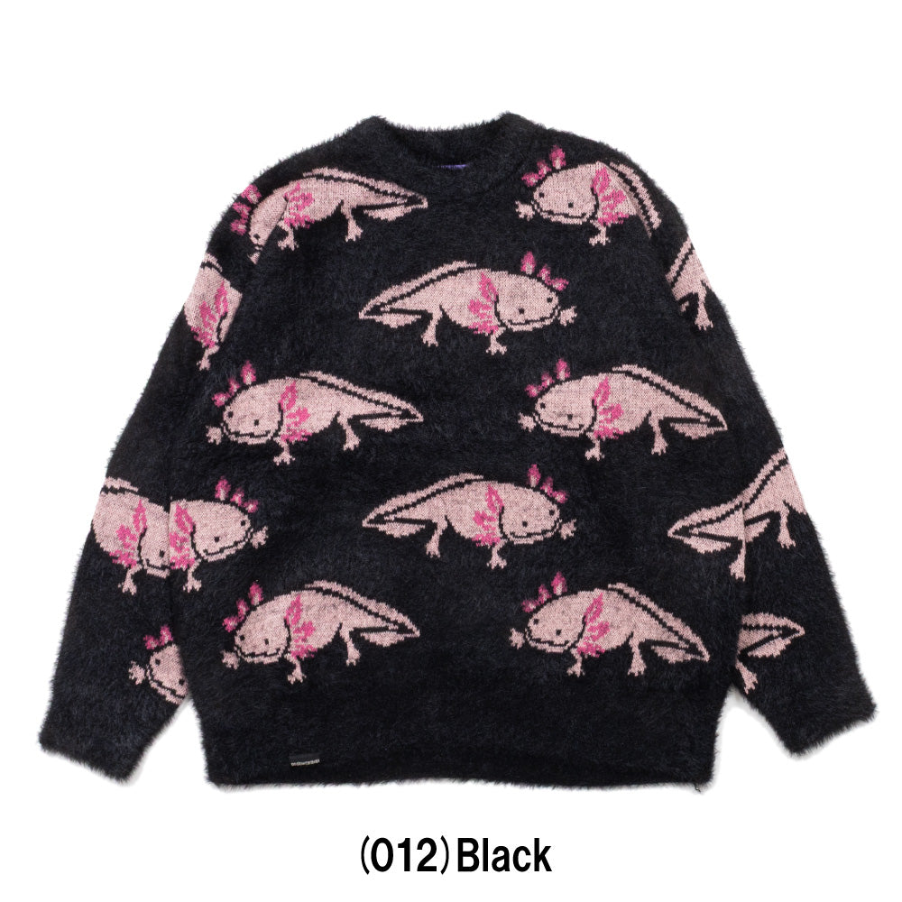 ウーパールーパー シャギー MIX ジャガードニットBIGセーター