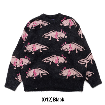 ウーパールーパー シャギー MIX ジャガードニットBIGセーター