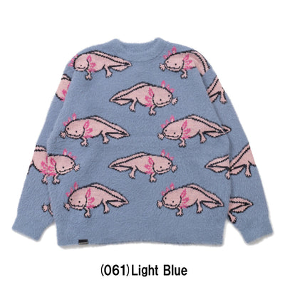 ウーパールーパー シャギー MIX ジャガードニットBIGセーター