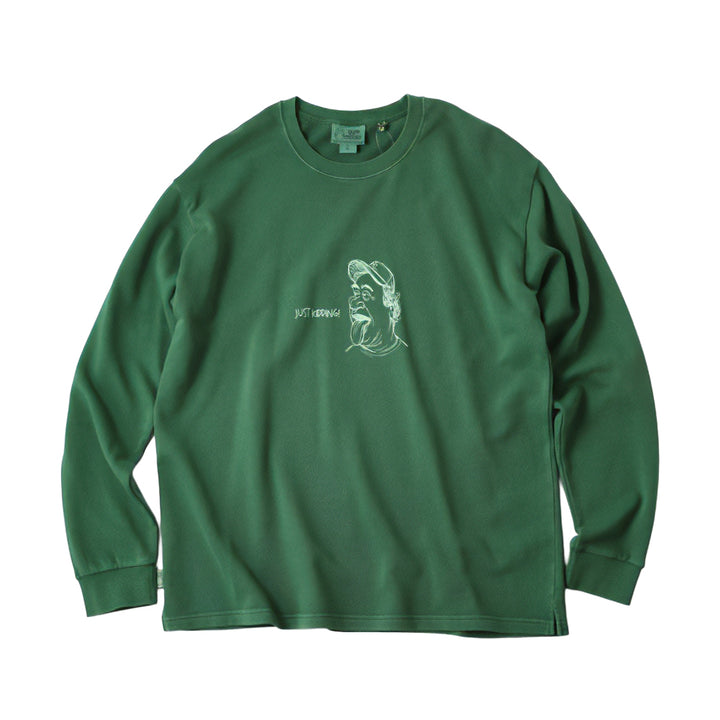 音楽プリント ミントグリーン トレーナー　igusa ウィッシュコア gym master - 10oz ピグメントスウェット In my heart ロンTee G833773