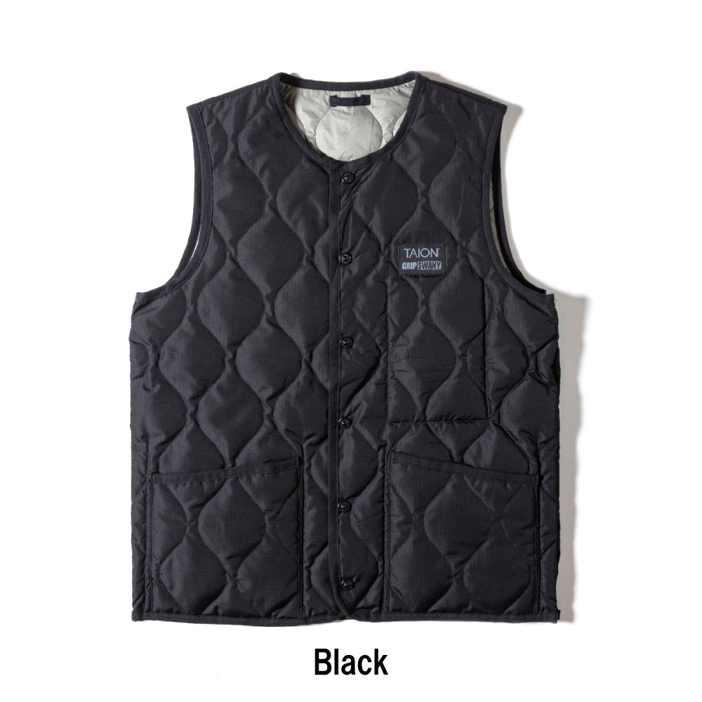 TAION ベスト(メンズ) グリップスワニー リバーシブル ダウンベスト  L  BLACK TAION×GRIP SWANY タイオン×グリップスワニー DOWN VEST ダウンベスト