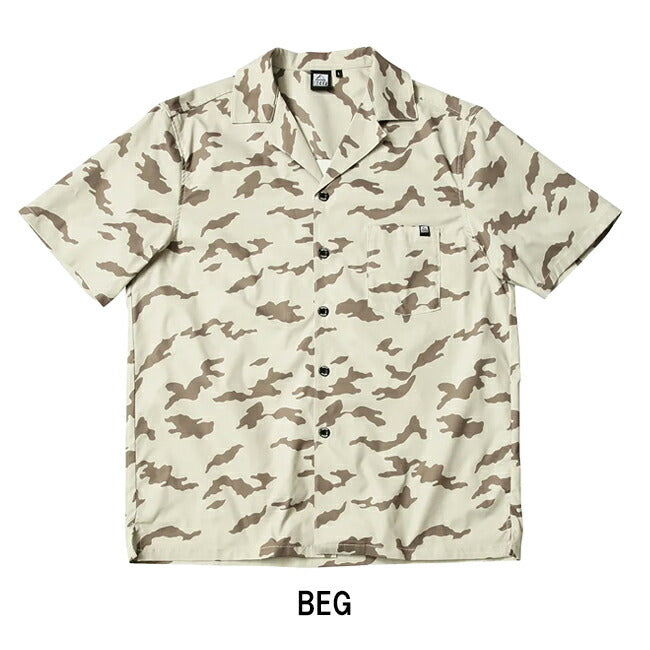 REEF リーフ CAMO OPEN COLLAR S/S SHIRTS カモオープンカラーショートスリーブシャツ RFWSM2402