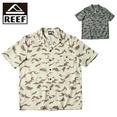 REEF リーフ CAMO OPEN COLLAR S/S SHIRTS カモオープンカラーショートスリーブシャツ RFWSM2402