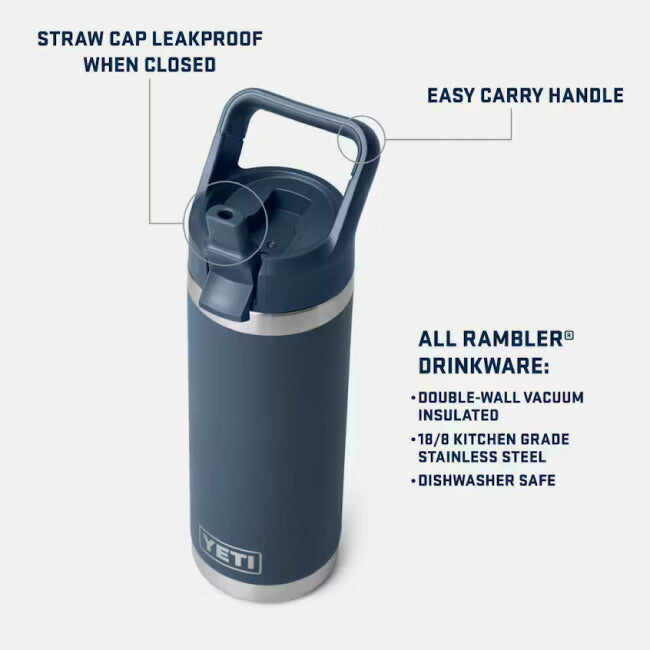 【日本未発売】YETI イエティ Rambler 18ozストローキャップ YETI イエティ 18 oz WATER BOTTLE WITH STRAW CAP 18オンスウォーター