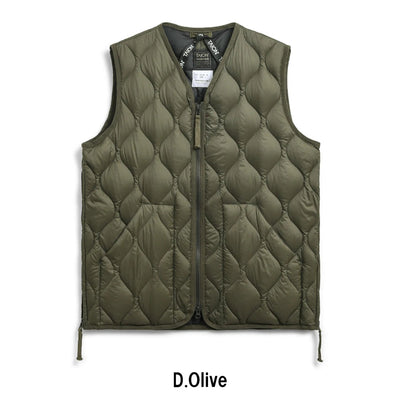 ミリタリー VネックWジップ ダウンベスト-ソフトシェル TAION-001ALSZML-1