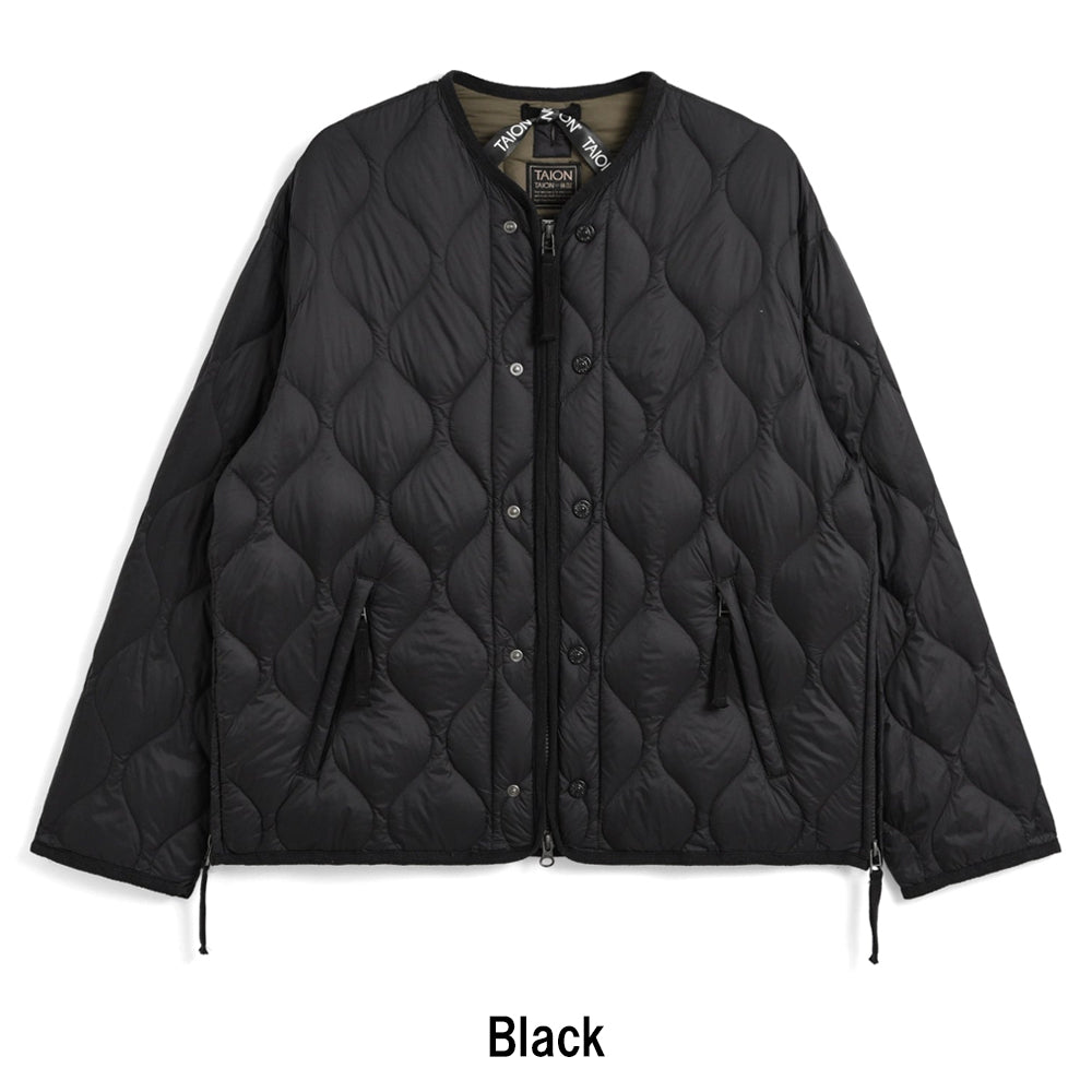 ミリタリー M65 ライナーWジップ ショートダウンジャケット-ソフトシェル TAION-M65LSZBML-1SH