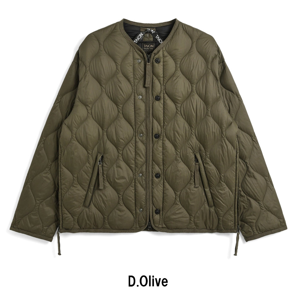 ミリタリー M65 ライナーWジップ ショートダウンジャケット-ソフトシェル TAION-M65LSZBML-1SH